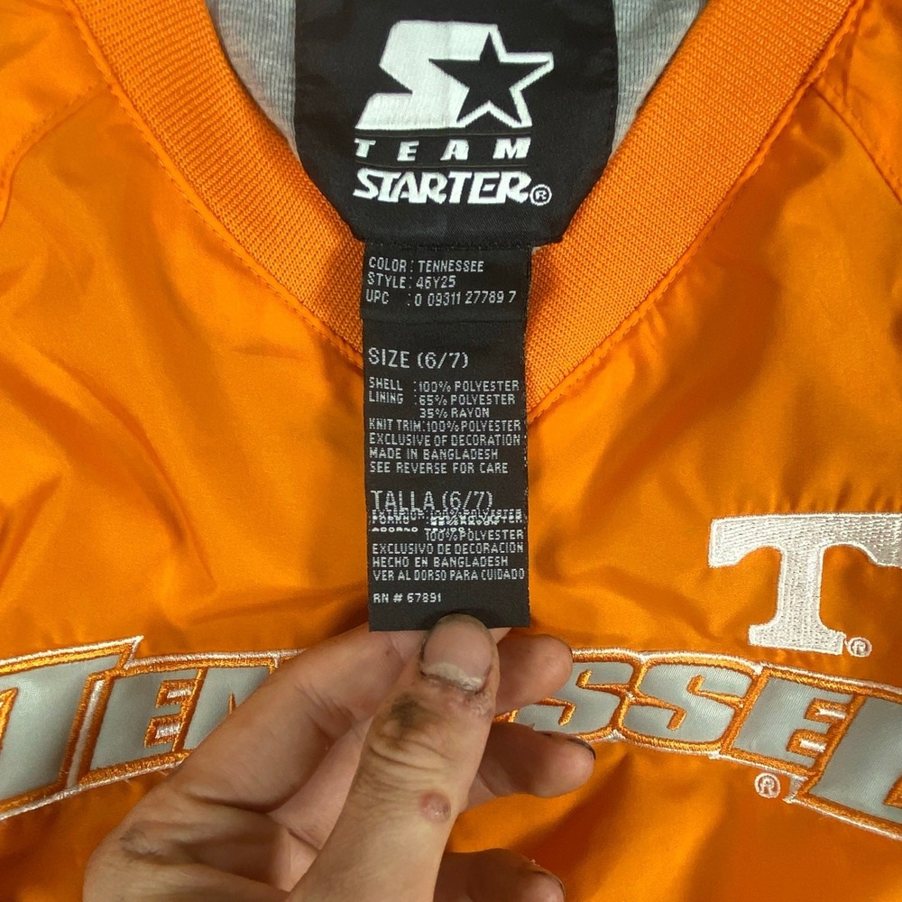 Starter Tennessee Volunteers Pullover Jacket Youth Size 6/7 Orange Windbreaker - Picture 5 of 11